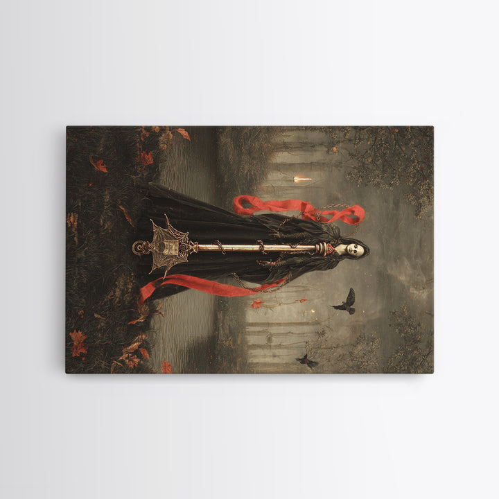The Coffin Key, Symbolist Gothic Landscape, Landscape Wall Art, Macabre Wall Art, Framed Canvas Print, Halloween Wall Art
