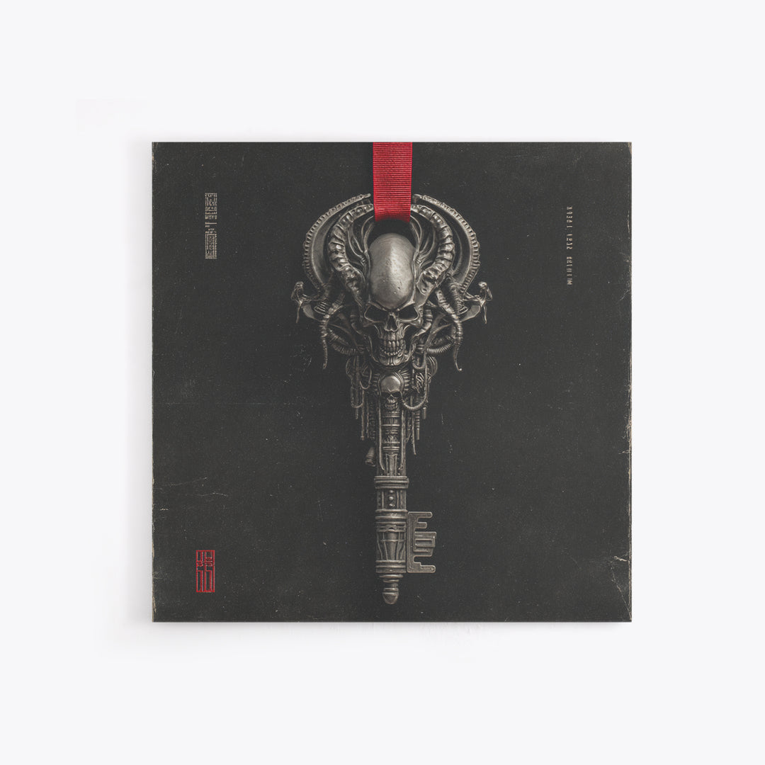 The Coffin Key, Biomechanical Horror Art, Square Wall Art, Dark Halloween Decor, Framed Canvas Print, Halloween Wall Art, Gothic Home Decor