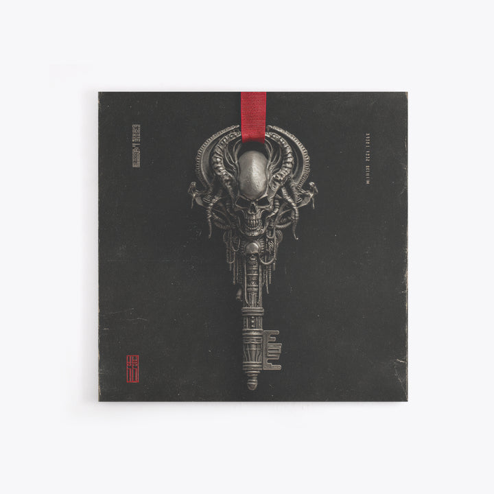 The Coffin Key, Biomechanical Horror Art, Square Wall Art, Dark Halloween Decor, Framed Canvas Print, Halloween Wall Art, Gothic Home Decor