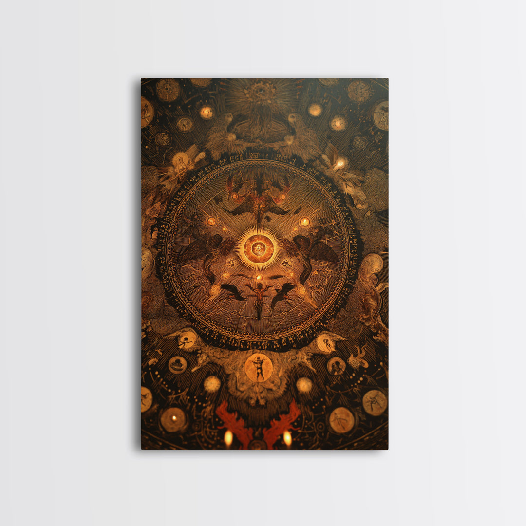 The Antique Spirit Board, Visionary Gothic Art, Vertical Wall Art, Gothic Horror Wall Art, Canvas Print, Halloween Wall Art