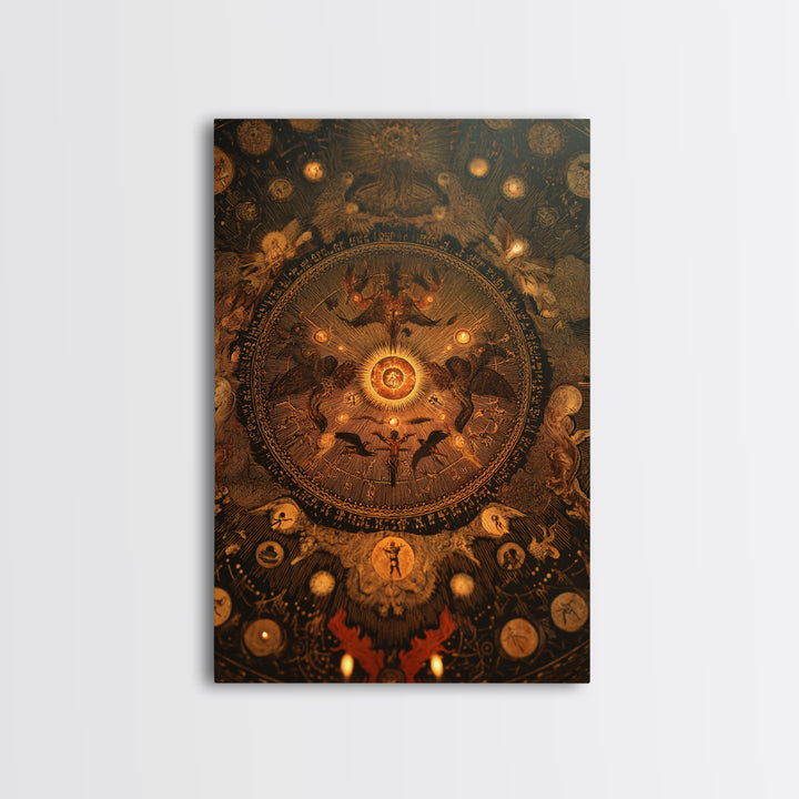 The Antique Spirit Board, Visionary Gothic Art, Vertical Wall Art, Gothic Horror Wall Art, Canvas Print, Halloween Wall Art
