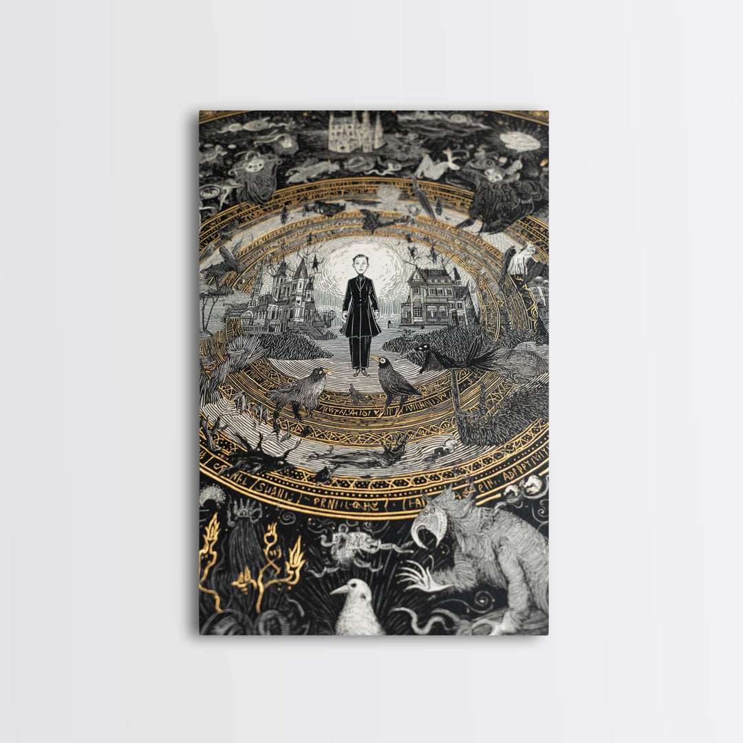 The Antique Spirit Board, Victorian Macabre Art, Vertical Wall Art, Gothic Horror Wall Art, Canvas Print, Halloween Wall Art