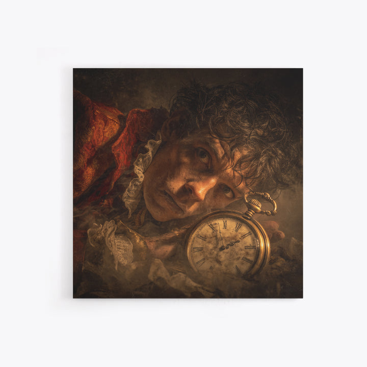 The Cursed Pocket Watch, Gothic Nightmare Art, Square Wall Art, Dark Halloween Decor, Canvas Print, Halloween Wall Art