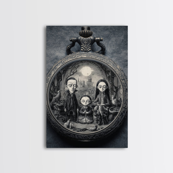 The Cursed Pocket Watch, Victorian Macabre Art, Vertical Wall Art, Gothic Horror Wall Art, Canvas Print, Halloween Wall Art