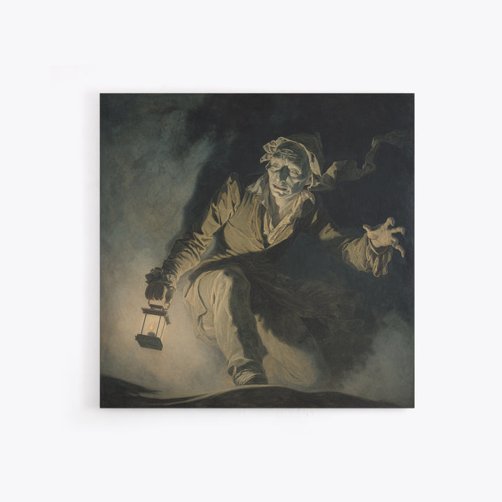 The Bone-Handled Lantern, Gothic Nightmare Art, Square Wall Art, Gothic Horror Wall Art, Canvas Print, Halloween Wall Art