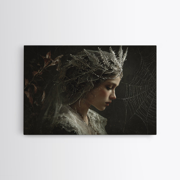 The Spiderweb Crown, Symbolist Gothic Landscape, Landscape Wall Art, Gothic Horror Wall Art, Canvas Print, Halloween Wall Art