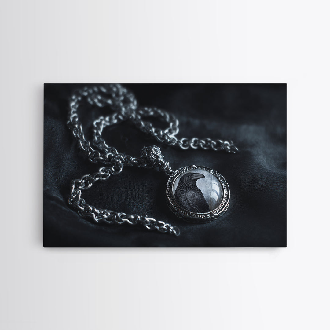 The Moonstone Amulet, Architectural Etching Art, Landscape Wall Art, Macabre Wall Art, Canvas Print, Halloween Wall Art