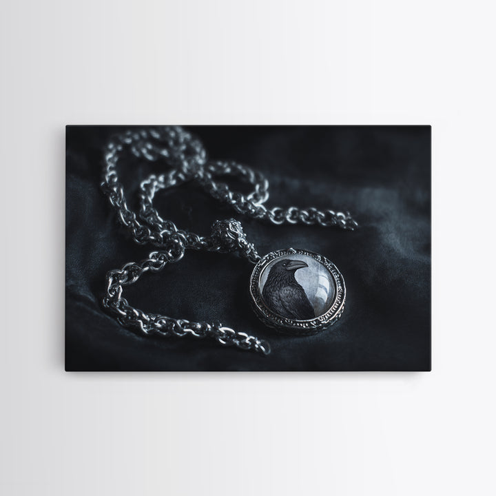 The Moonstone Amulet, Architectural Etching Art, Landscape Wall Art, Macabre Wall Art, Canvas Print, Halloween Wall Art