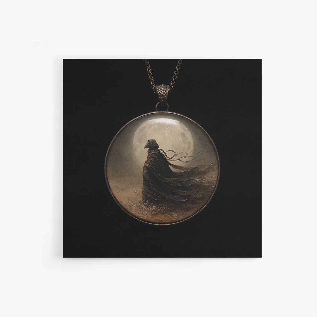 The Moonstone Amulet, Symbolist Dream Art, Square Wall Art, Macabre Wall Art, Canvas Print, Halloween Wall Art, Spooky Wall Decor