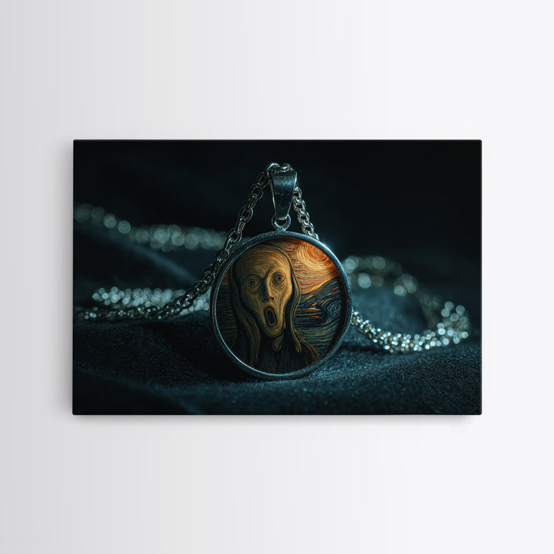 The Moonstone Amulet, Expressionist Gothic Art, Landscape Wall Art, Macabre Wall Art, Canvas Print, Halloween Wall Art, Halloween Decor