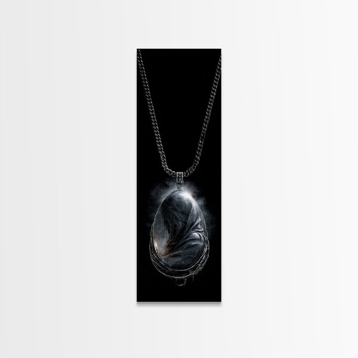 The Moonstone Amulet, Surreal Apocalyptic Art, Tall Narrow Wall Art, Gothic Horror Wall Art, Canvas Print, Halloween Wall Art
