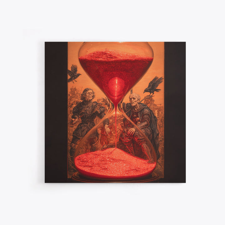 The Crimson Hourglass, Danse Macabre Art, Square Wall Art, Dark Fantasy Wall Art, Framed Canvas Print, Dark Fantasy Art
