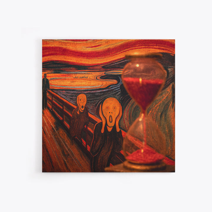 The Crimson Hourglass, Expressionist Gothic Art, Square Wall Art, Dark Halloween Decor, Canvas Print, Halloween Wall Art, Gothic Home Decor