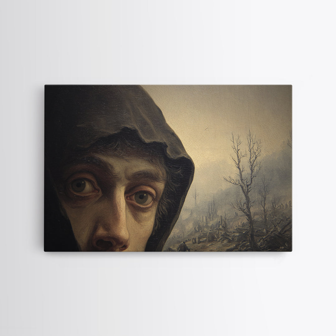 The Haunted Portrait, Romantic Gothic Landscape, Landscape Wall Art, Dark Fantasy Wall Art, Canvas Print, Halloween Wall Art