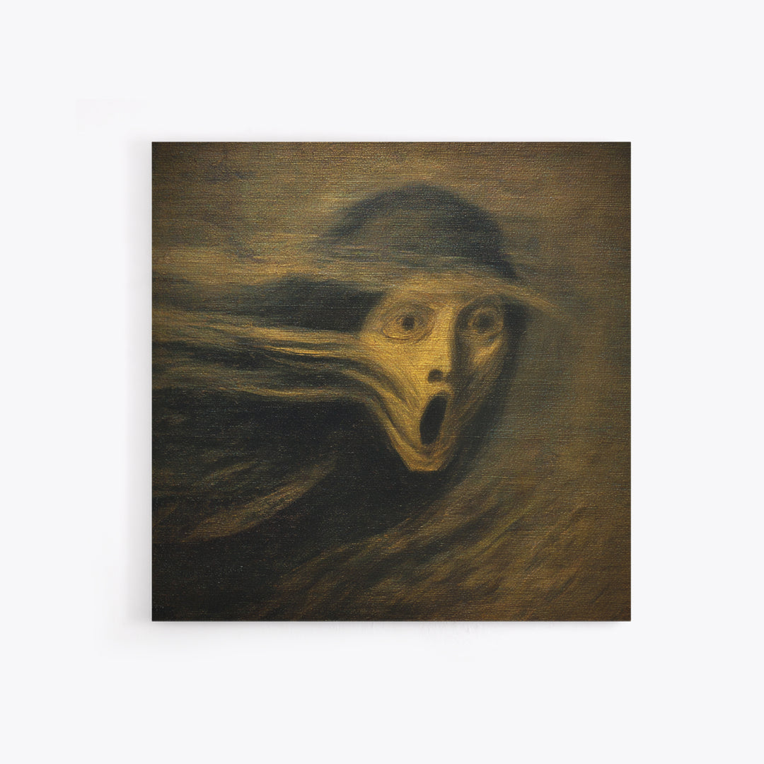 The Haunted Portrait, Expressionist Gothic Art, Square Wall Art, Gothic Horror Wall Art, Framed Canvas Print, Halloween Wall Art