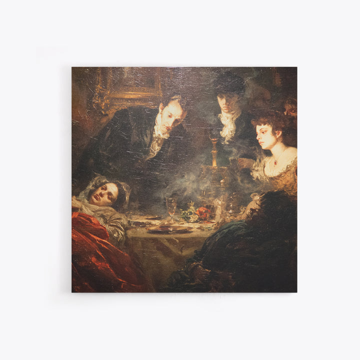 Victorian Mourning Halloween, Gothic Nightmare Art, Square Wall Art, Dark Fantasy Wall Art, Framed Canvas Print, Halloween Wall Art
