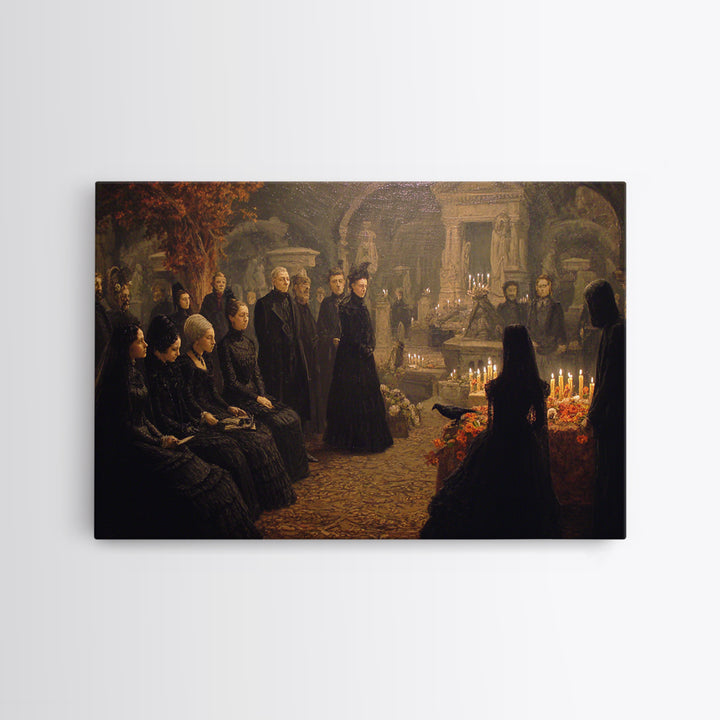 Victorian Mourning Halloween, Romantic Gothic Landscape, Landscape Wall Art, Macabre Wall Art, Canvas Print, Halloween Wall Art