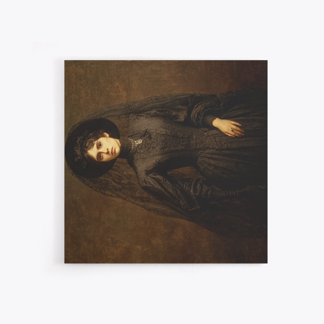 Victorian Mourning Halloween, Dark Symbolist Art, Square Wall Art, Macabre Wall Art, Canvas Print, Halloween Wall Art