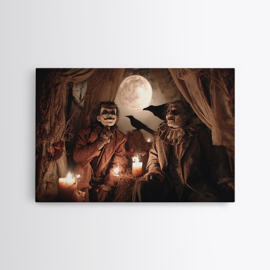1950s Halloween Nostalgia, Gothic Nightmare Art, Landscape Wall Art, Gothic Horror Wall Art, Framed Canvas Print, Halloween Wall Art