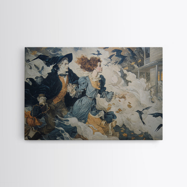 1950s Halloween Nostalgia, Decadent Gothic Art, Landscape Wall Art, Dark Fantasy Wall Art, Framed Canvas Print, Halloween Wall Art