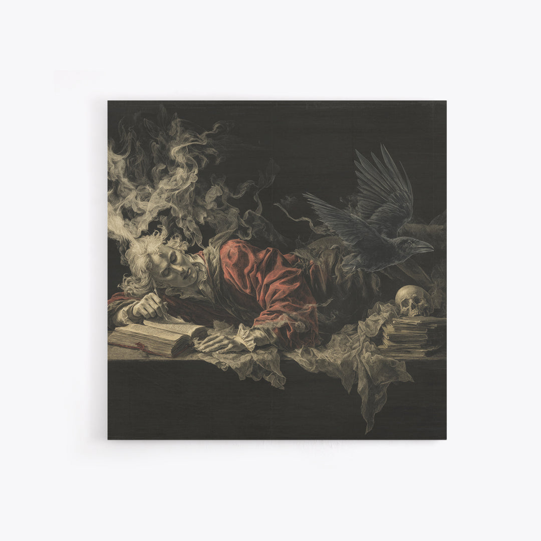 Dark Academia Halloween, Gothic Nightmare Art, Square Wall Art, Dark Fantasy Wall Art, Framed Canvas Print, Halloween Wall Art
