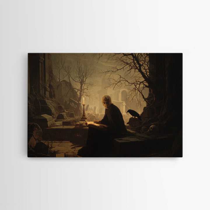 Dark Academia Halloween, Romantic Gothic Landscape, Landscape Wall Art, Gothic Horror Wall Art, Canvas Print, Halloween Wall Art