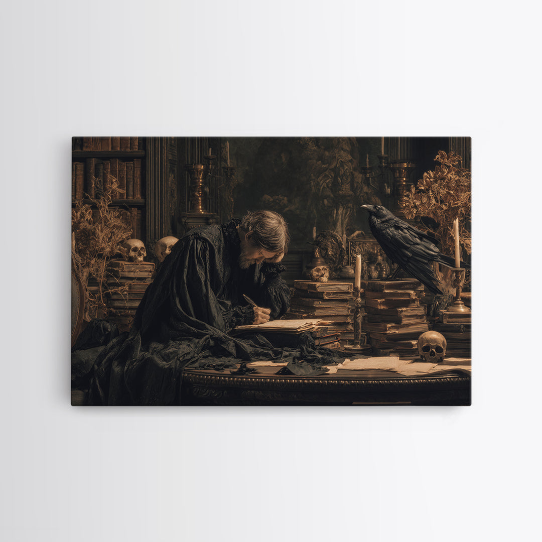 Dark Academia Halloween, Symbolist Gothic Landscape, Landscape Wall Art, Macabre Wall Art, Framed Canvas Print, Halloween Wall Art