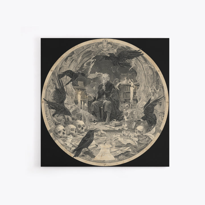 Dark Academia Halloween, Decadent Gothic Art, Square Wall Art, Dark Fantasy Wall Art, Framed Canvas Print, Halloween Wall Art