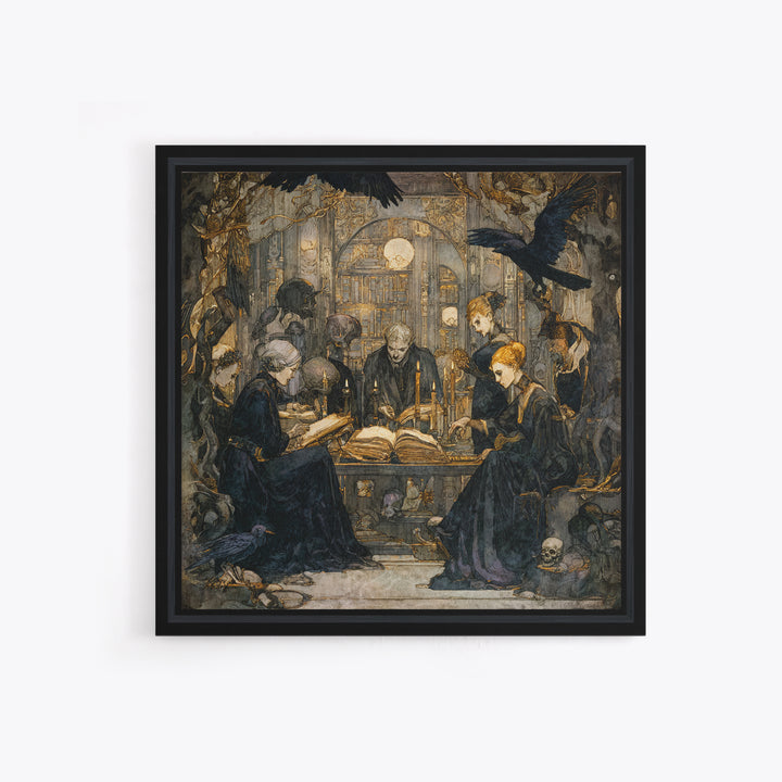 Dark Academia Halloween, Dark Symbolist Art, Square Wall Art, Dark Fantasy Wall Art, Framed Canvas Print, Halloween Wall Art