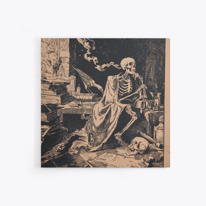Dark Academia Halloween, Macabre Folk Print Art, Square Wall Art, Dark Halloween Decor, Framed Canvas Print, Halloween Wall Art
