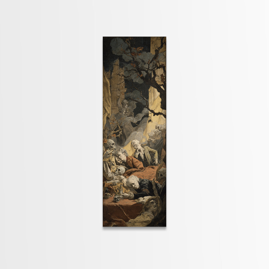 Gothic Romance, Gothic Nightmare Art, Tall Narrow Wall Art, Macabre Wall Art, Framed Canvas Print, Halloween Wall Art, Halloween Decor