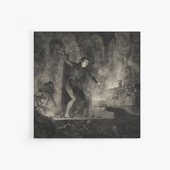 The Candlelit Crypt, Symbolist Dream Art, Square Wall Art, Macabre Wall Art, Framed Canvas Print, Halloween Wall Art, Halloween Decor