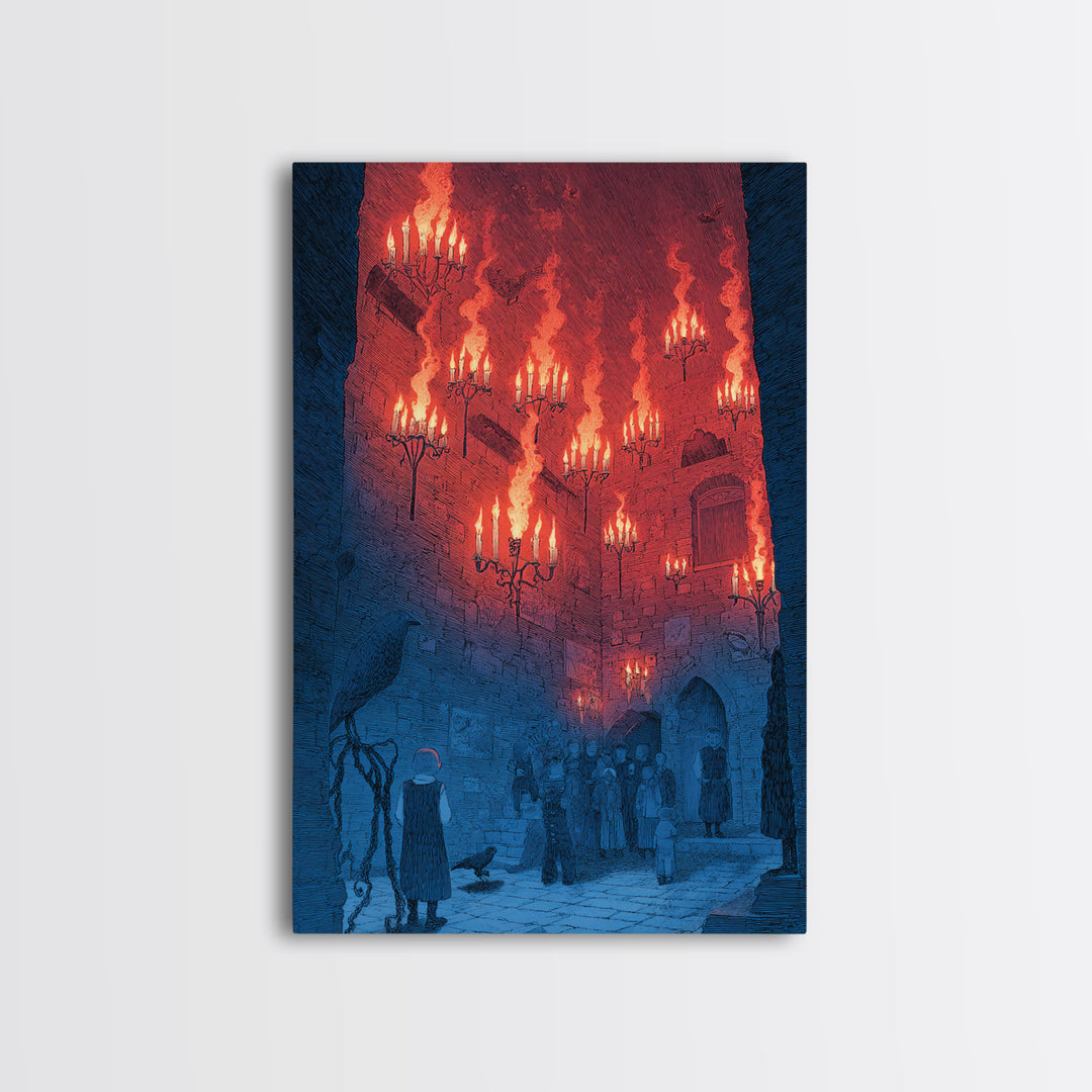 The Candlelit Crypt, Victorian Macabre Art, Vertical Wall Art, Dark Halloween Decor, Canvas Print, Halloween Wall Art, Dark Fantasy Art