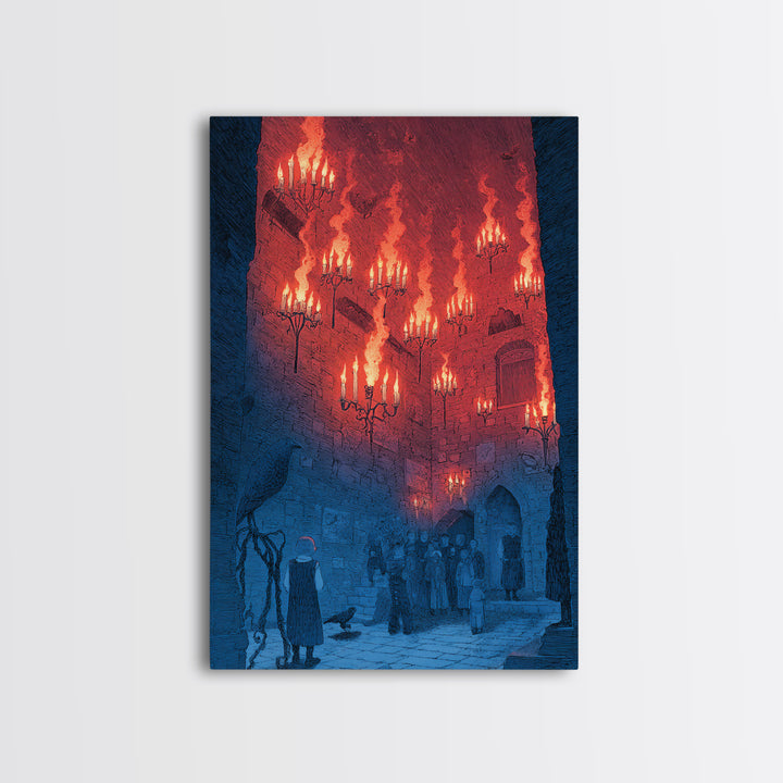The Candlelit Crypt, Victorian Macabre Art, Vertical Wall Art, Dark Halloween Decor, Canvas Print, Halloween Wall Art, Dark Fantasy Art