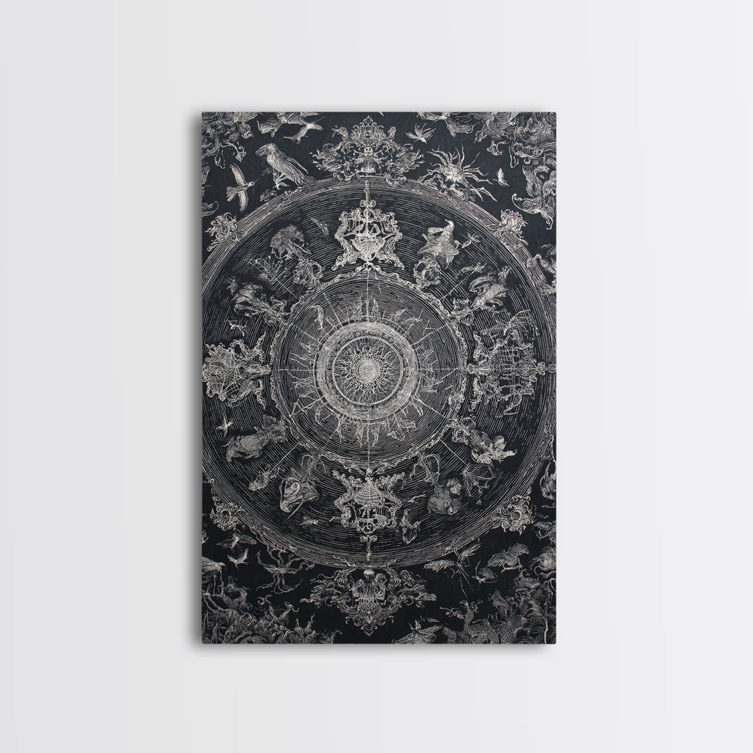 Black Lace And Cobwebs, Victorian Macabre Art, Vertical Wall Art, Gothic Horror Wall Art, Framed Canvas Print, Halloween Wall Art