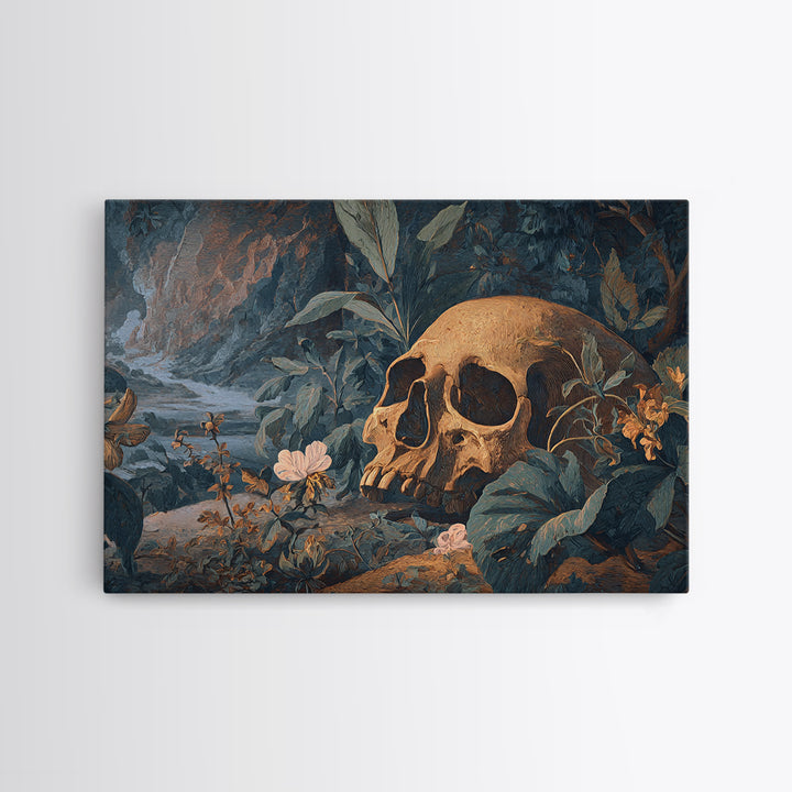 Skeletal Botanicals, Romantic Gothic Landscape, Landscape Wall Art, Gothic Horror Wall Art, Framed Canvas Print, Dark Fantasy Art
