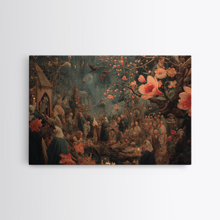 The Poison Garden, Medieval Grotesque Art, Landscape Wall Art, Gothic Horror Wall Art, Canvas Print, Halloween Wall Art