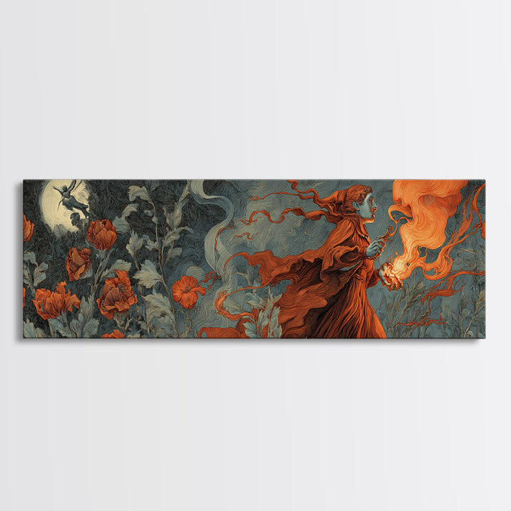The Poison Garden, Visionary Gothic Art, Extra Wide Wall Art, Macabre Wall Art, Canvas Print, Halloween Wall Art, Gothic Home Decor