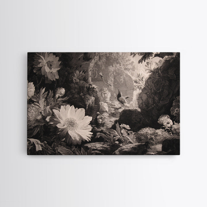 The Poison Garden, Architectural Etching Art, Landscape Wall Art, Macabre Wall Art, Canvas Print, Halloween Wall Art