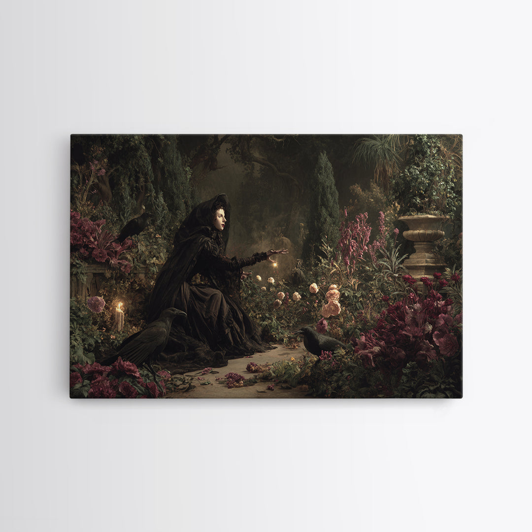The Poison Garden, Symbolist Gothic Landscape, Landscape Wall Art, Gothic Horror Wall Art, Framed Canvas Print, Halloween Wall Art