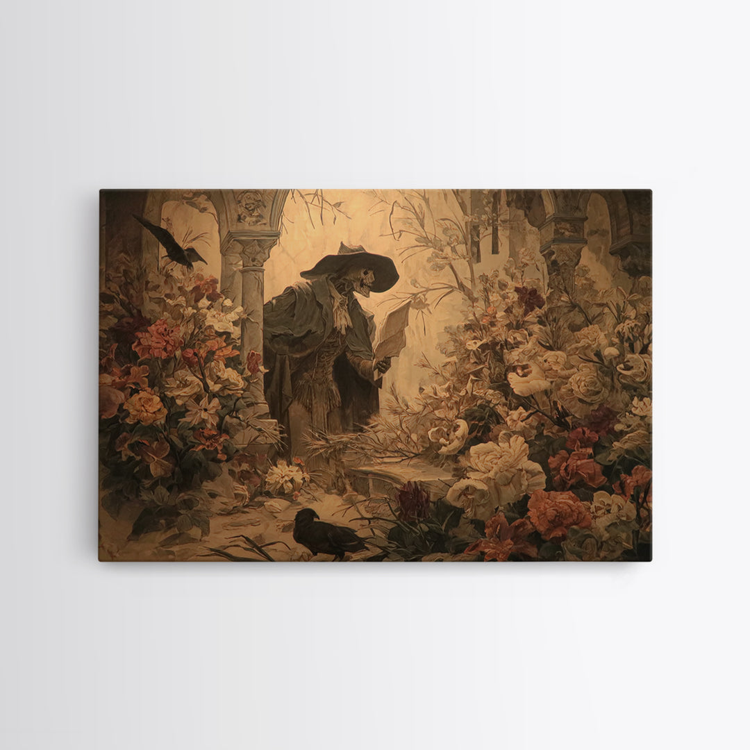 The Poison Garden, Symbolist Etching Art, Landscape Wall Art, Dark Fantasy Wall Art, Canvas Print, Halloween Wall Art, Spooky Wall Decor