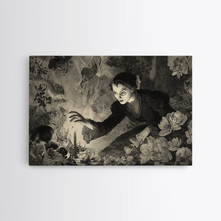 The Poison Garden, Expressionist Nightmare Art, Landscape Wall Art, Dark Fantasy Wall Art, Canvas Print, Halloween Wall Art