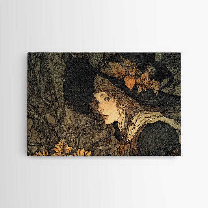 The Poison Garden, Gothic Storybook Art, Landscape Wall Art, Dark Fantasy Wall Art, Framed Canvas Print, Halloween Wall Art