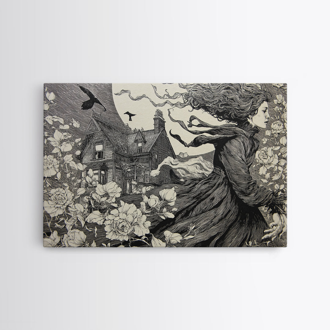 The Poison Garden, Victorian Macabre Art, Landscape Wall Art, Macabre Wall Art, Canvas Print, Halloween Wall Art, Horror Wall Art