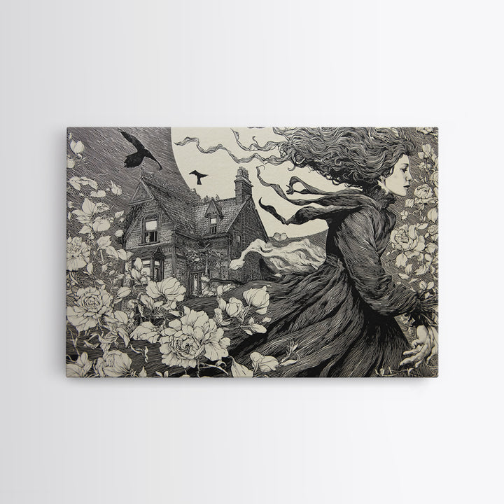 The Poison Garden, Victorian Macabre Art, Landscape Wall Art, Macabre Wall Art, Canvas Print, Halloween Wall Art, Horror Wall Art
