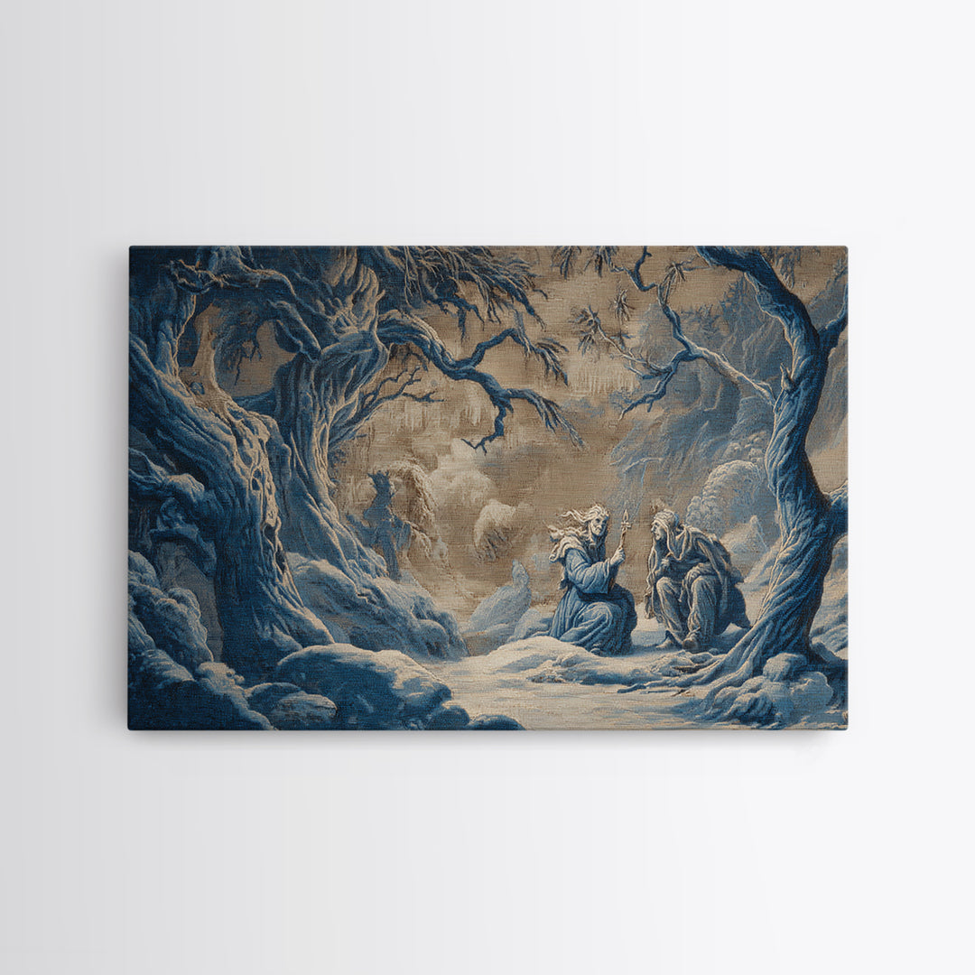 Frozen Halloween, Baroque Witchcraft Art, Landscape Wall Art, Dark Fantasy Wall Art, Framed Canvas Print, Halloween Wall Art