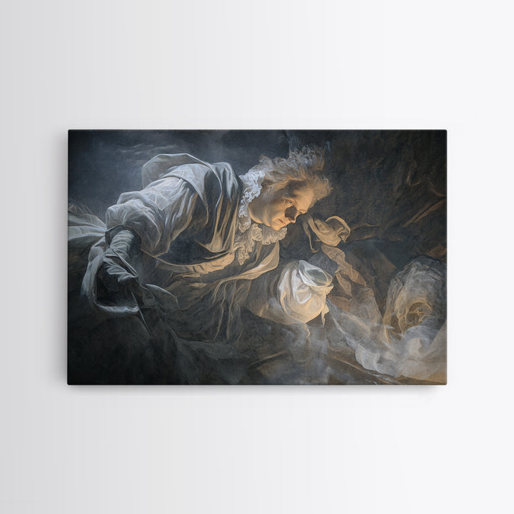 Frozen Halloween, Gothic Nightmare Art, Landscape Wall Art, Dark Fantasy Wall Art, Framed Canvas Print, Halloween Wall Art
