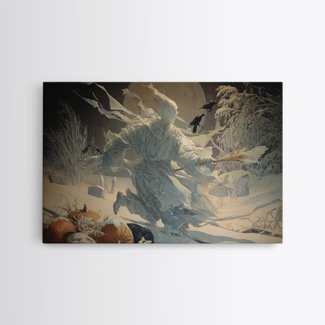Frozen Halloween, Symbolist Gothic Landscape, Landscape Wall Art, Dark Fantasy Wall Art, Framed Canvas Print, Halloween Wall Art