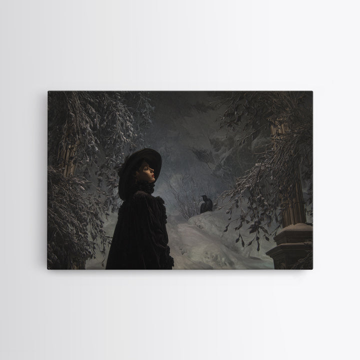 Frozen Halloween, Dark Symbolist Art, Landscape Wall Art, Gothic Horror Wall Art, Canvas Print, Halloween Wall Art