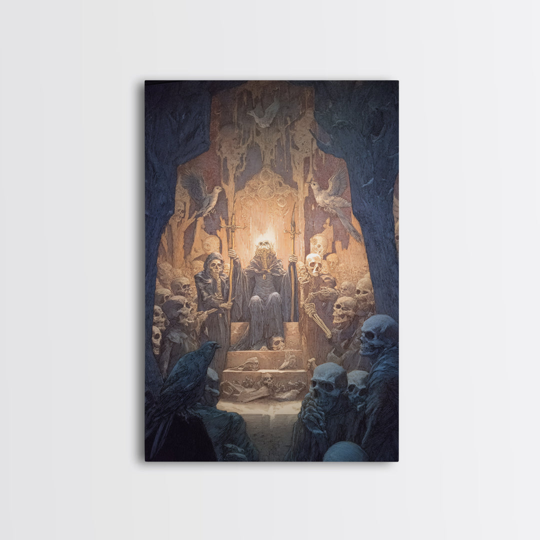 The Necromancer Queen, Expressionist Gothic Art, Vertical Wall Art, Gothic Horror Wall Art, Canvas Print, Halloween Wall Art